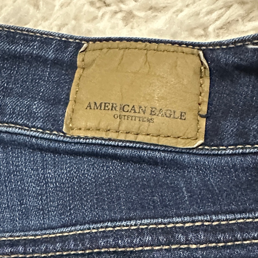AMERICAN EAGLE OUTFITTERS Dark Indigo Skinny Jeans Sz 8 - Picture 8 of 14